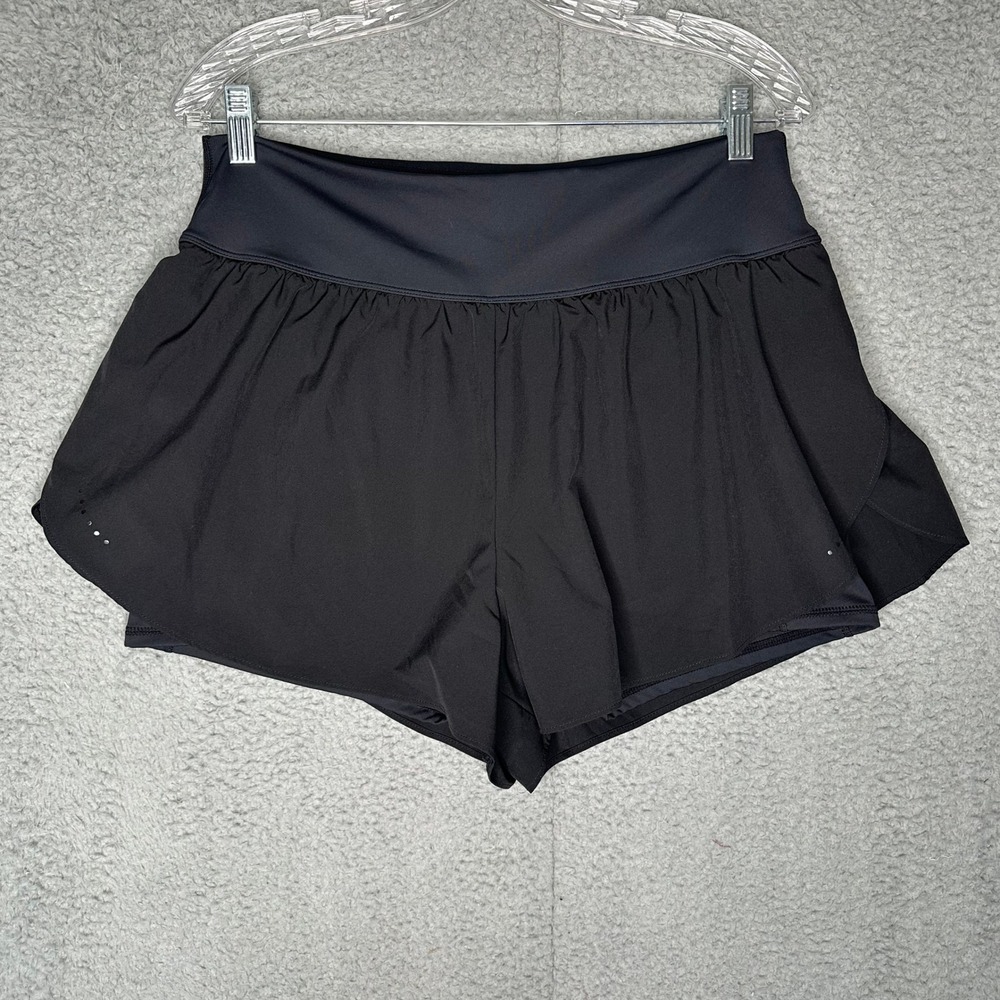 Halara Black Flowy 2-in-1 Athletic Shorts High Waisted Built-in Liner XL